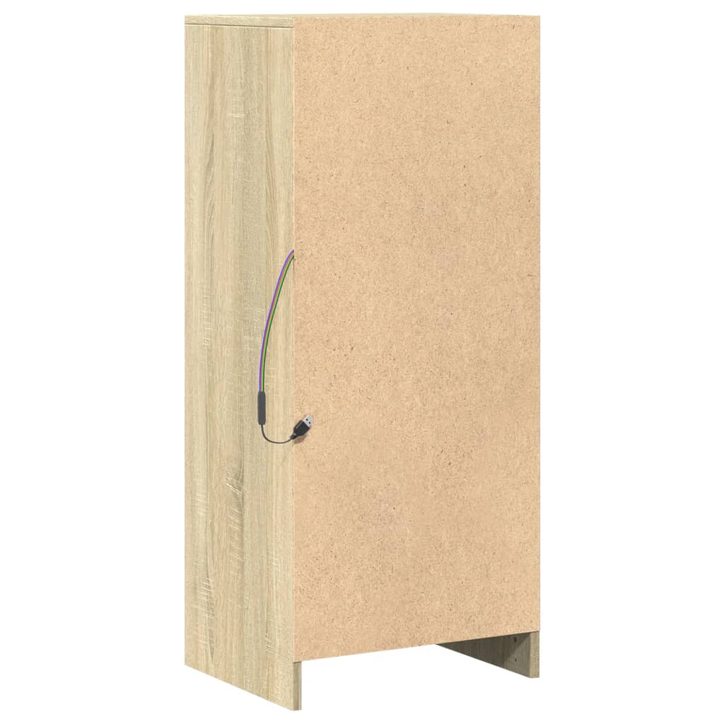 vidaXL Ντουλάπι με Φώτα LED Sonoma Δρυς 42,5x34x100 εκ. Επεξ. Ξύλο