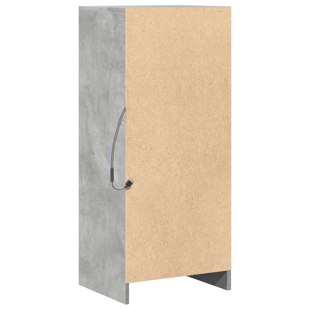 vidaXL Ντουλάπι με Φώτα LED Γκρι Σκυρ. 42,5x34x100 εκ. Επεξ. Ξύλο