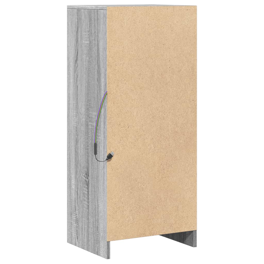 vidaXL Ντουλάπι με Φώτα LED Γκρι Sonoma 42,5x34x100 εκ Επεξ. Ξύλο