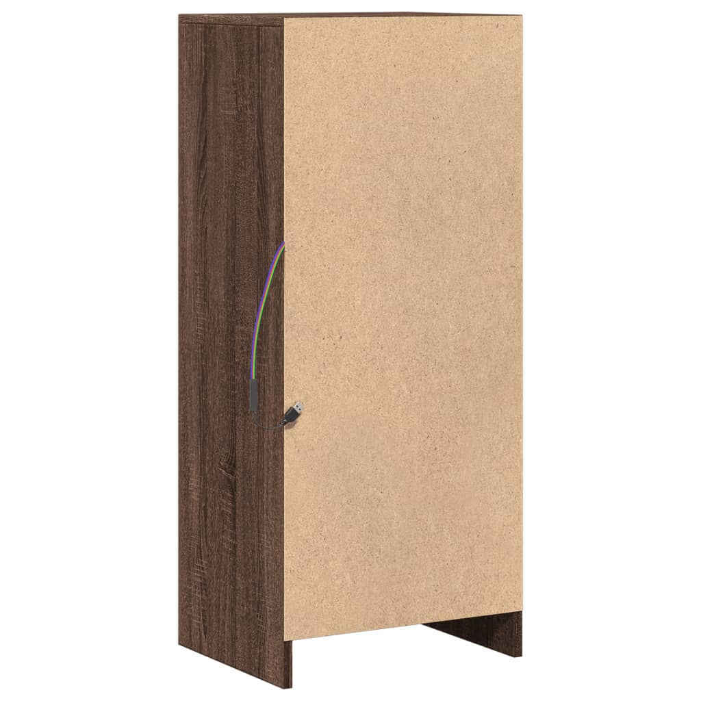 vidaXL Ντουλάπι με Φώτα LED Καφέ Δρυς 42,5x34x100 εκ. Επεξ. Ξύλο