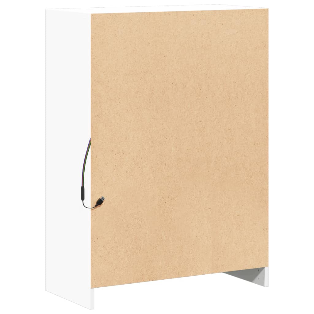 vidaXL Μπουφές με Φώτα LED Λευκός 72x34x100 εκ. από Επεξεργασμένο Ξύλο