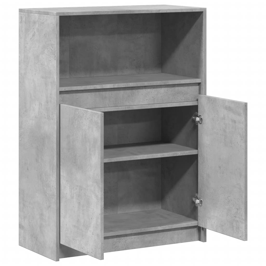 vidaXL Ντουλάπι με Φώτα LED Γκρι Σκυρ. 72x34x100εκ. Επεξεργασμένο Ξύλο