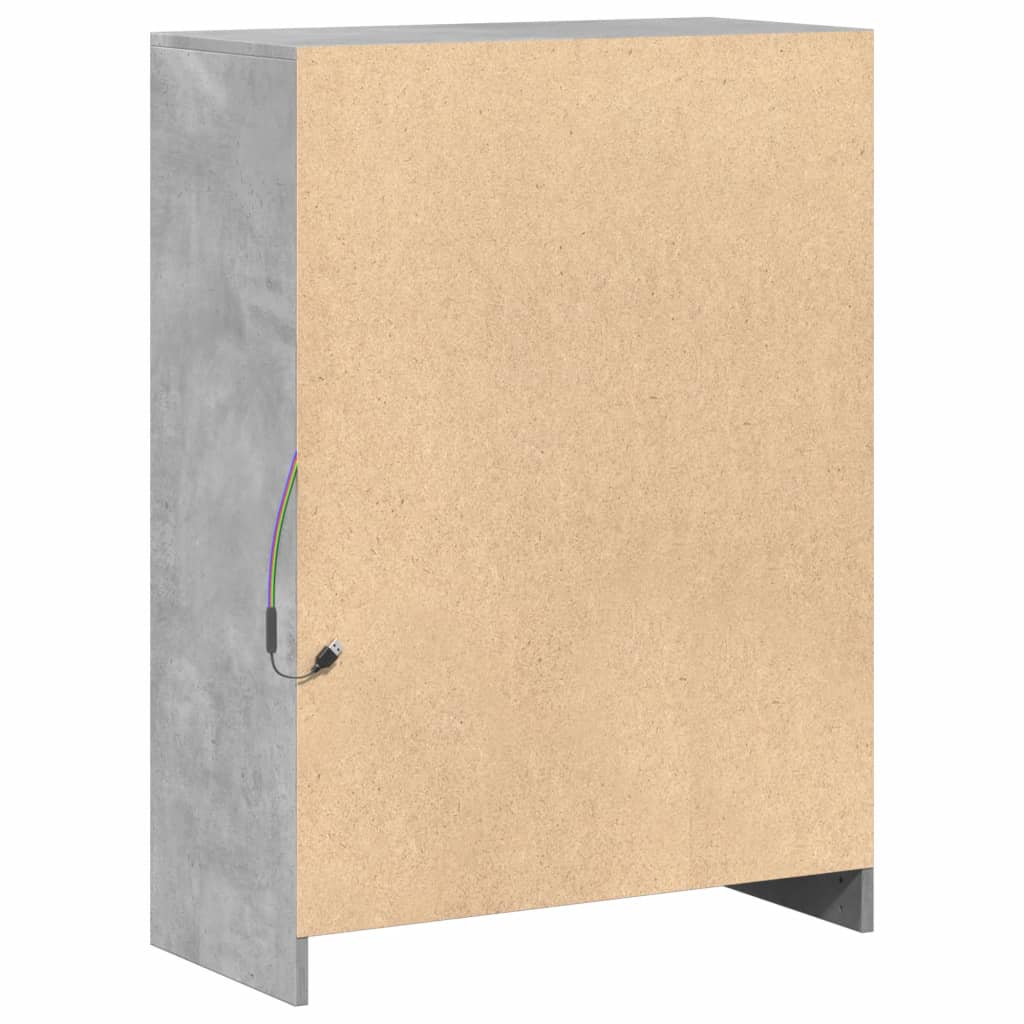 vidaXL Ντουλάπι με Φώτα LED Γκρι Σκυρ. 72x34x100εκ. Επεξεργασμένο Ξύλο