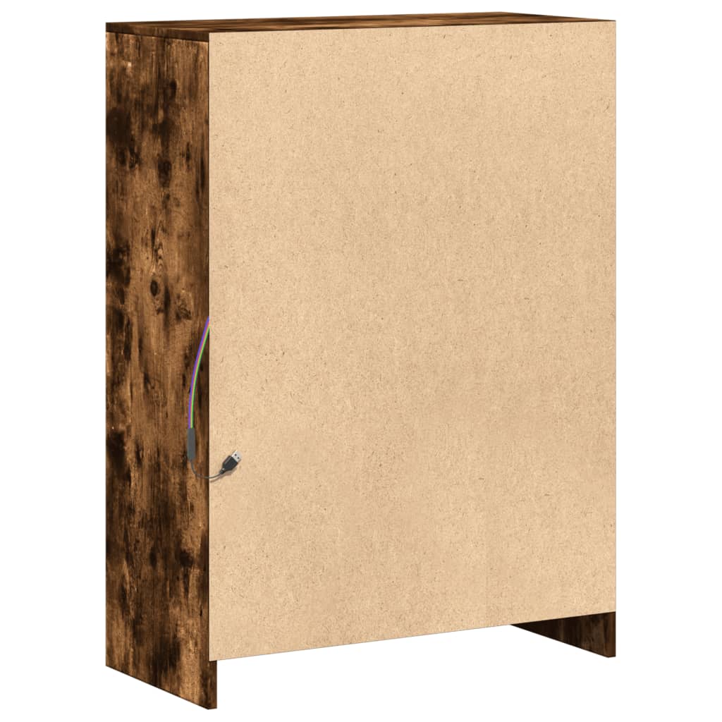 vidaXL Ντουλάπι με Φώτα LED Δρυς 72x34x100 εκ. Επεξεργασμένο Ξύλο