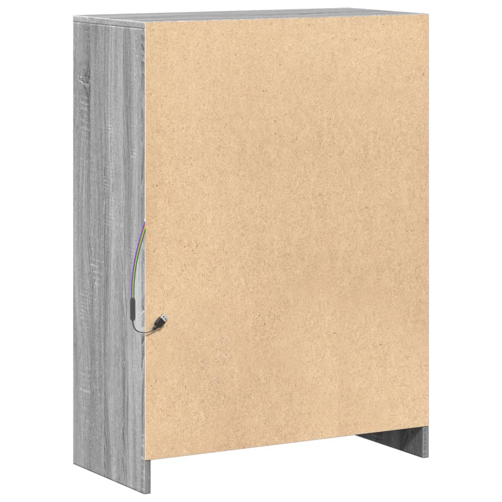 vidaXL Ντουλάπι με Φώτα LED Γκρι Sonoma 72x34x100εκ Επεξεργασμένο Ξύλο