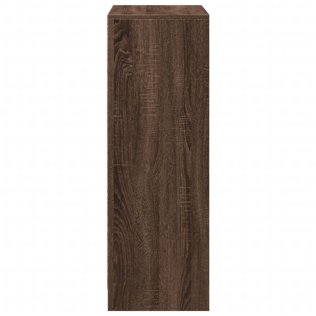 vidaXL Ντουλάπι με Φώτα LED Καφέ Δρυς 72x34x100 εκ. Επεξεργασμένο Ξύλο