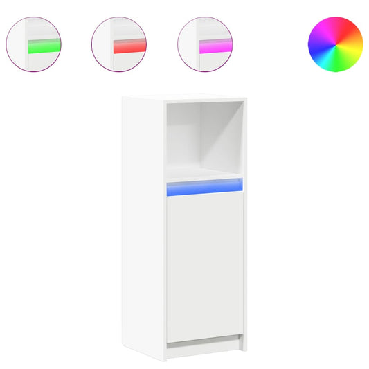 vidaXL Μπουφές με Φώτα LED Λευκός 38x34x100 εκ. από Επεξεργασμένο Ξύλο