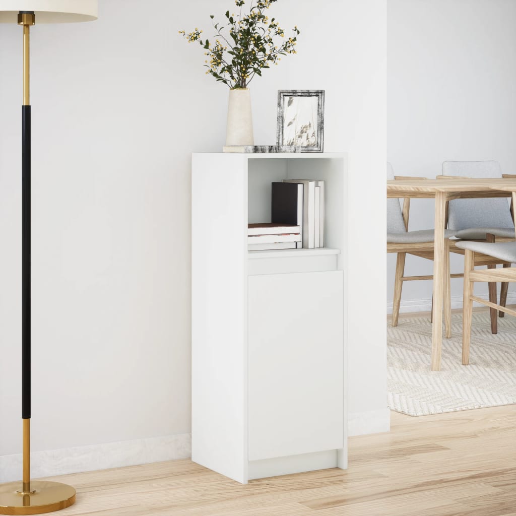 vidaXL Μπουφές με Φώτα LED Λευκός 38x34x100 εκ. από Επεξεργασμένο Ξύλο