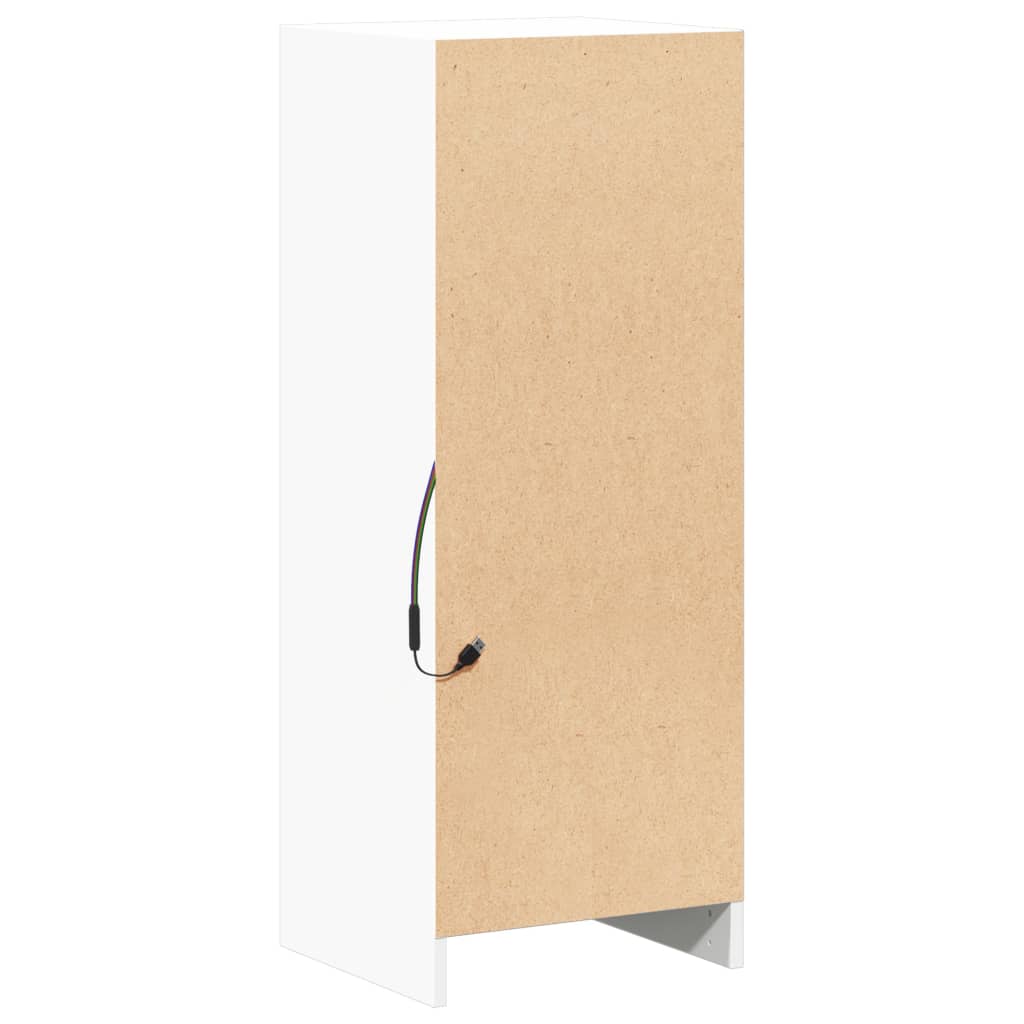 vidaXL Μπουφές με Φώτα LED Λευκός 38x34x100 εκ. από Επεξεργασμένο Ξύλο