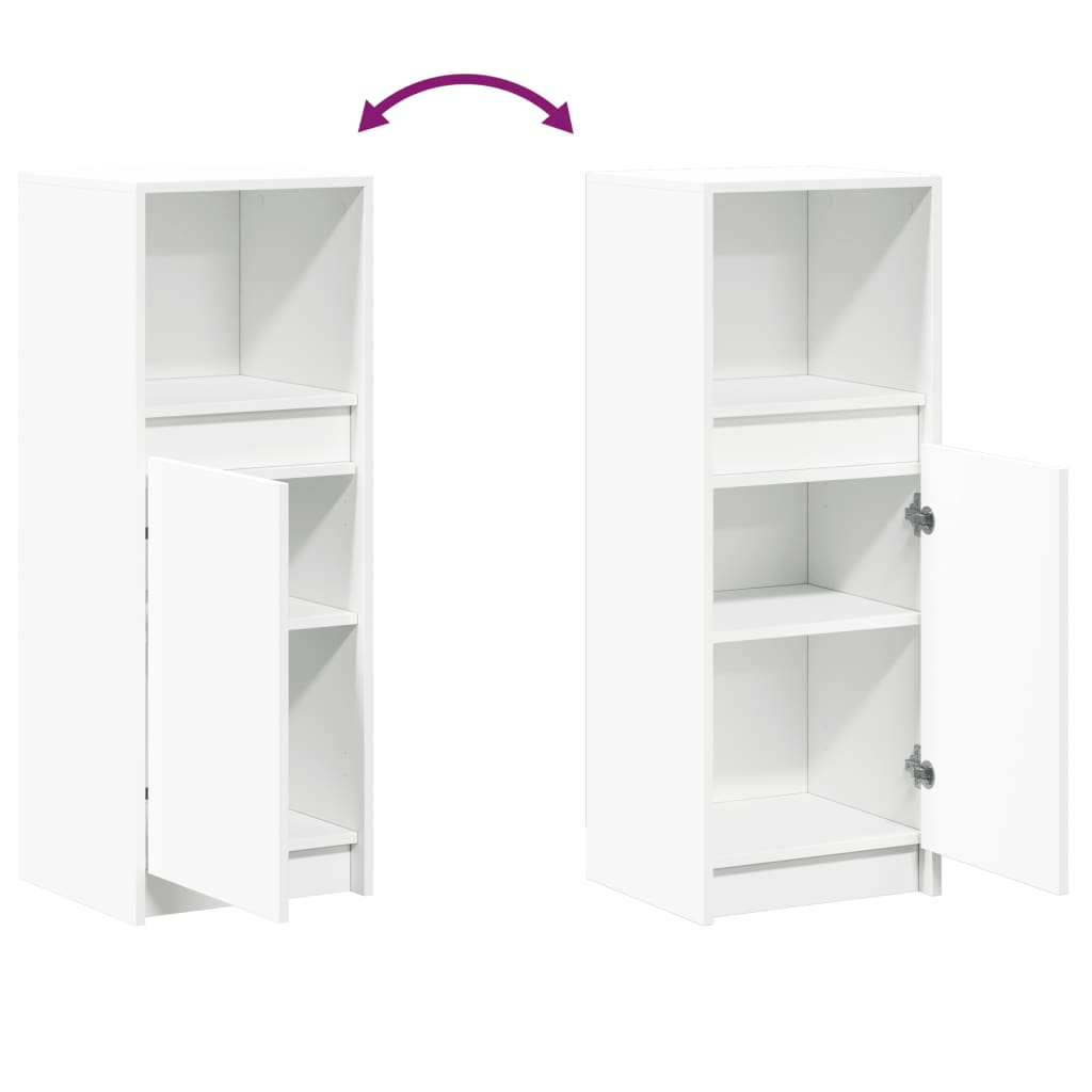 vidaXL Μπουφές με Φώτα LED Λευκός 38x34x100 εκ. από Επεξεργασμένο Ξύλο