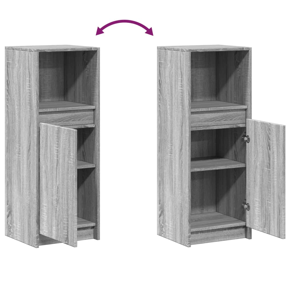 vidaXL Ντουλάπι με Φώτα LED Γκρι Sonoma 38x34x100εκ Επεξεργασμένο Ξύλο