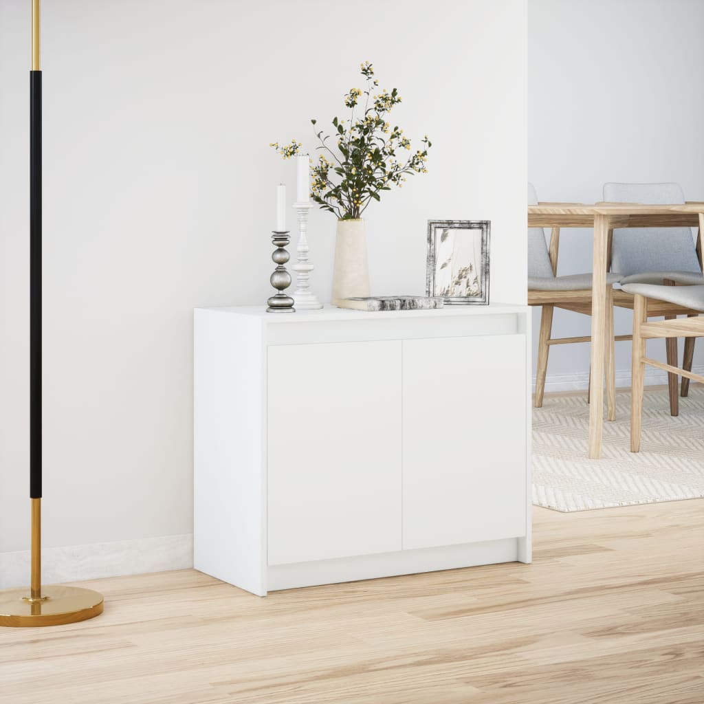 vidaXL Μπουφές με Φώτα LED Λευκός 72x34x61 εκ. από Επεξεργασμένο Ξύλο