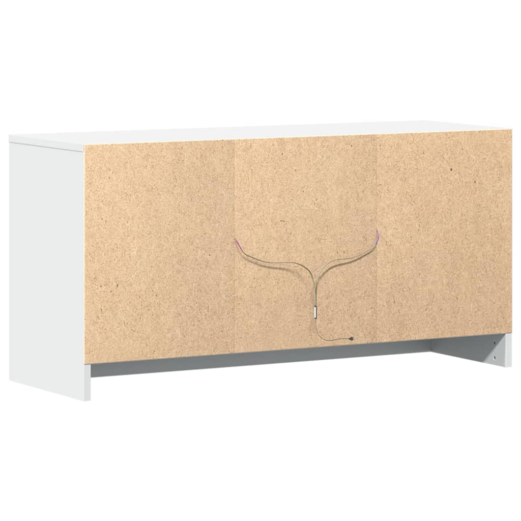 vidaXL Έπιπλο Τηλεόρασης με LED Λευκό 100x34x50 εκ. από Επεξ. Ξύλο