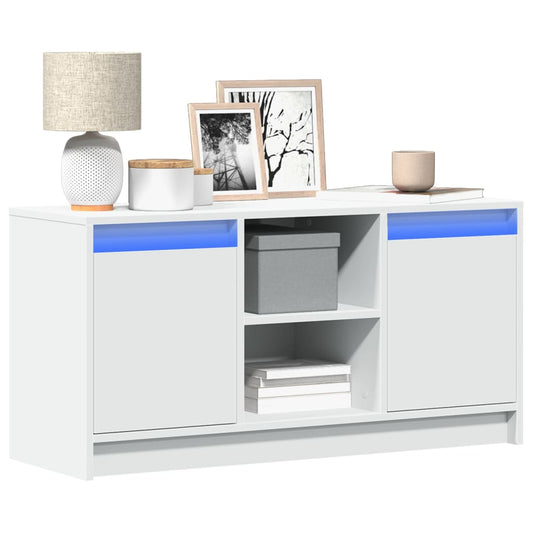 vidaXL Έπιπλο Τηλεόρασης με LED Λευκό 100x34x50 εκ. από Επεξ. Ξύλο