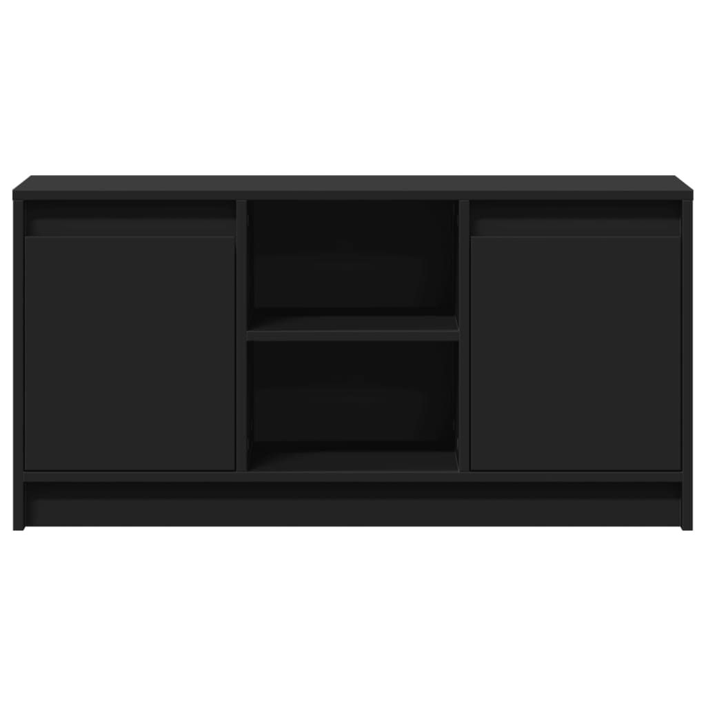 vidaXL Έπιπλο Τηλεόρασης με LED Μαύρο 100x34x50 εκ. από Επεξ. Ξύλο