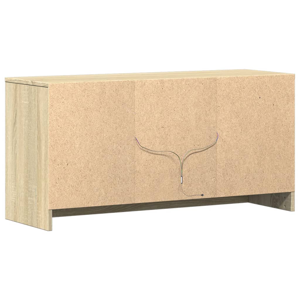 vidaXL Έπιπλο Τηλεόρασης με LED Sonoma Δρυς 100x34x50 εκ. Επεξ. Ξύλο
