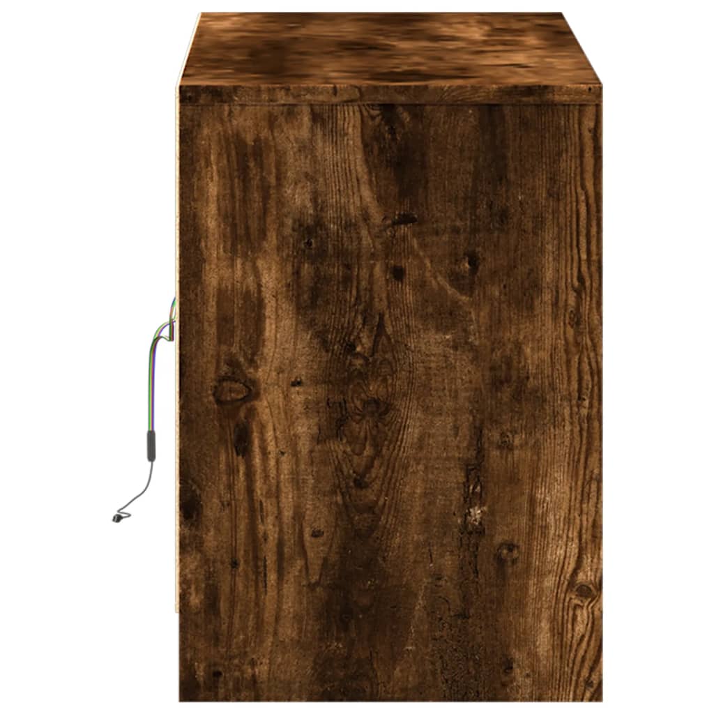 vidaXL Έπιπλο Τηλεόρασης με LED Καπνιστή Δρυς 100x34x50 εκ. Επεξ. Ξύλο