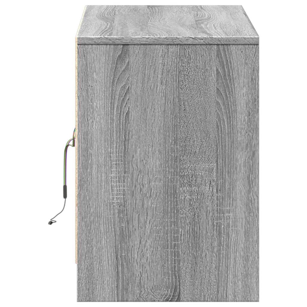 vidaXL Έπιπλο Τηλεόρασης με LED Γκρι Sonoma 100x34x50 εκ. Επεξ. Ξύλο