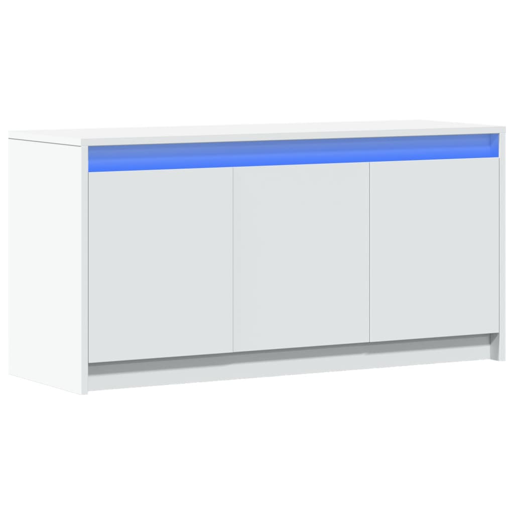 vidaXL Έπιπλο Τηλεόρασης με LED Λευκό 100x34x50 εκ. από Επεξ. Ξύλο