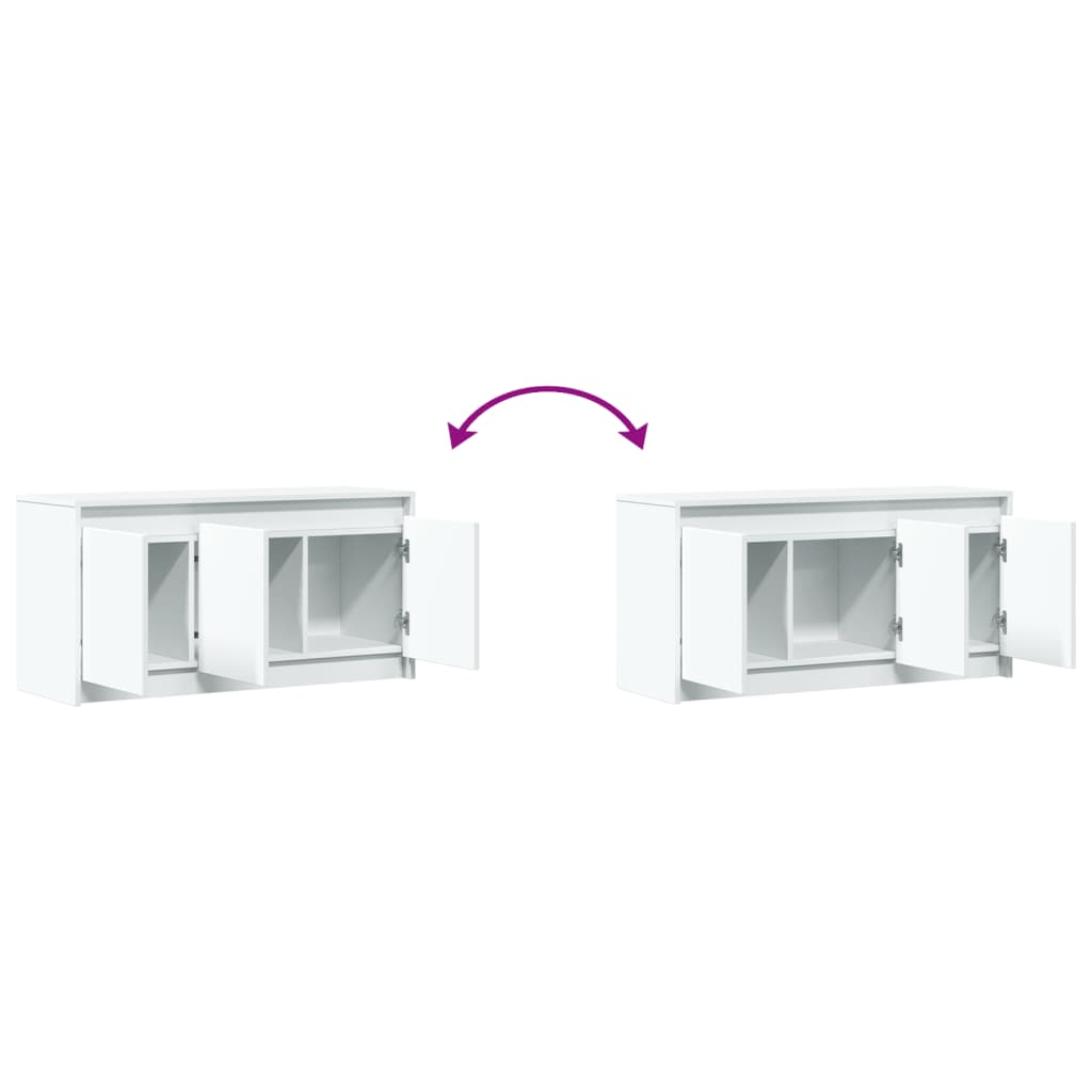 vidaXL Έπιπλο Τηλεόρασης με LED Λευκό 100x34x50 εκ. από Επεξ. Ξύλο