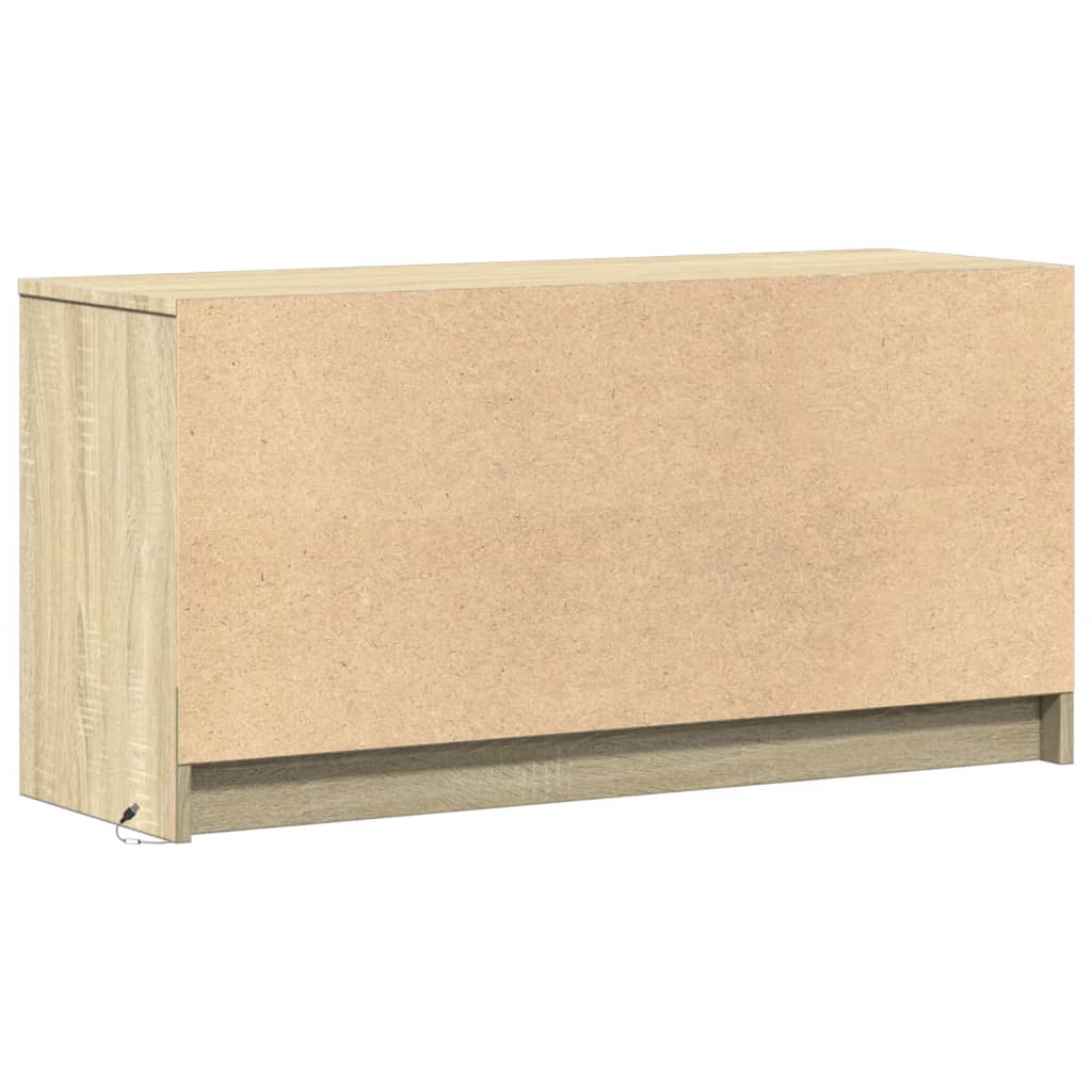 vidaXL Έπιπλο Τηλεόρασης με LED Sonoma Δρυς 100x34x50 εκ. Επεξ. Ξύλο