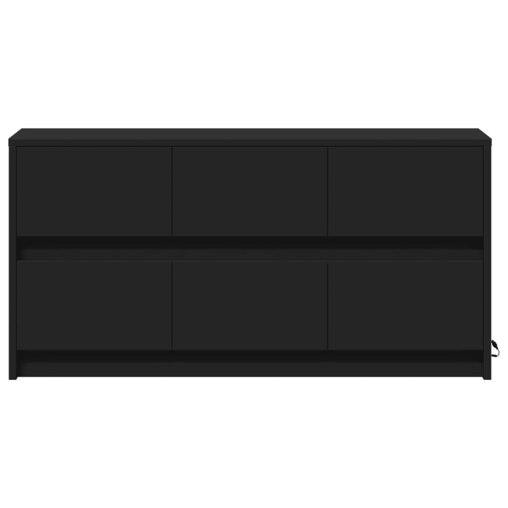 vidaXL Έπιπλο Τηλεόρασης με LED Μαύρο 100x34x50 εκ. από Επεξ. Ξύλο