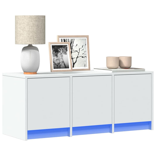 vidaXL Έπιπλο Τηλεόρασης με LED Λευκό 97x34x40 εκ. από Επεξ. Ξύλο