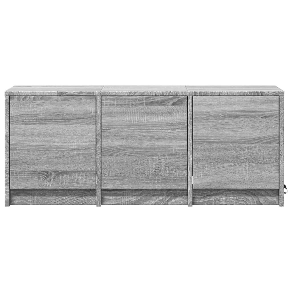 vidaXL Έπιπλο Τηλεόρασης με LED Γκρι Sonoma 97x34x40 εκ. Επεξ. Ξύλο