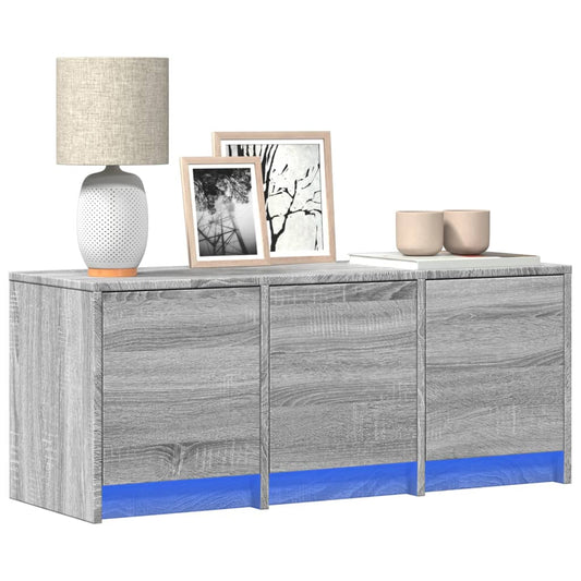 vidaXL Έπιπλο Τηλεόρασης με LED Γκρι Sonoma 97x34x40 εκ. Επεξ. Ξύλο