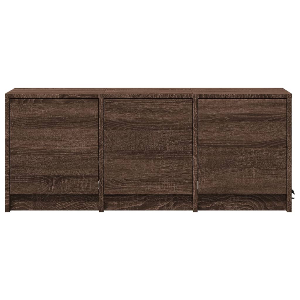 vidaXL Έπιπλο Τηλεόρασης με LED Καφέ Δρυς 97x34x40 εκ. από Επεξ. Ξύλο