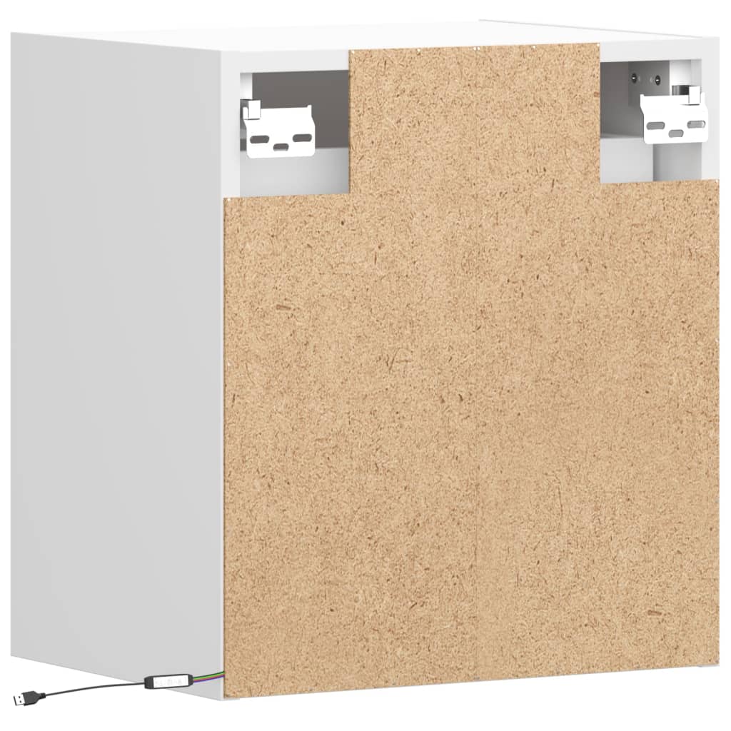 vidaXL Έπιπλα Τοίχου Τηλεόρασης με LED 2 Τεμ. Λευκά 41x31x45 εκ.