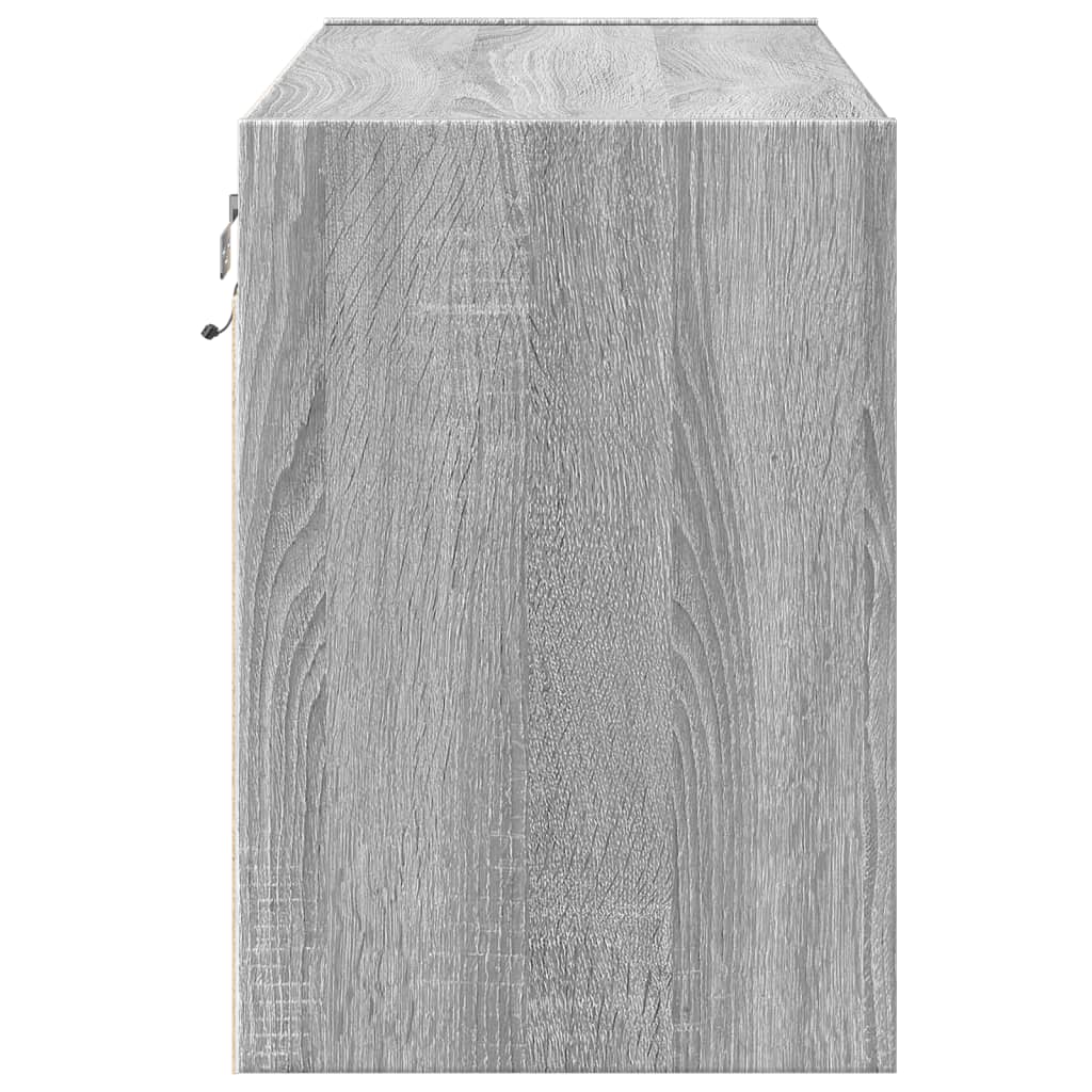 vidaXL Έπιπλο Τοίχου Τηλεόρασης με LED Γκρι Sonoma 80x31x45 εκ.