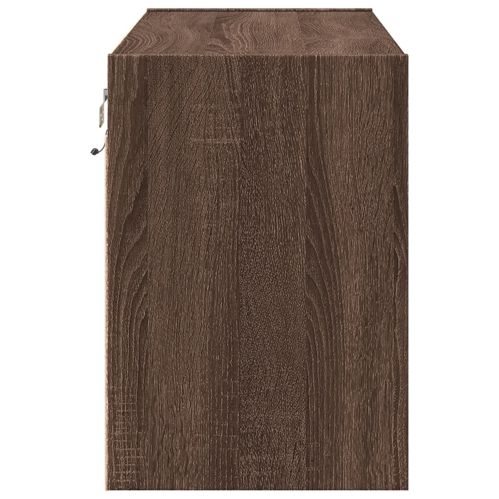 vidaXL Έπιπλο Τοίχου Τηλεόρασης με LED Καφέ Δρυς 80x31x45 εκ.