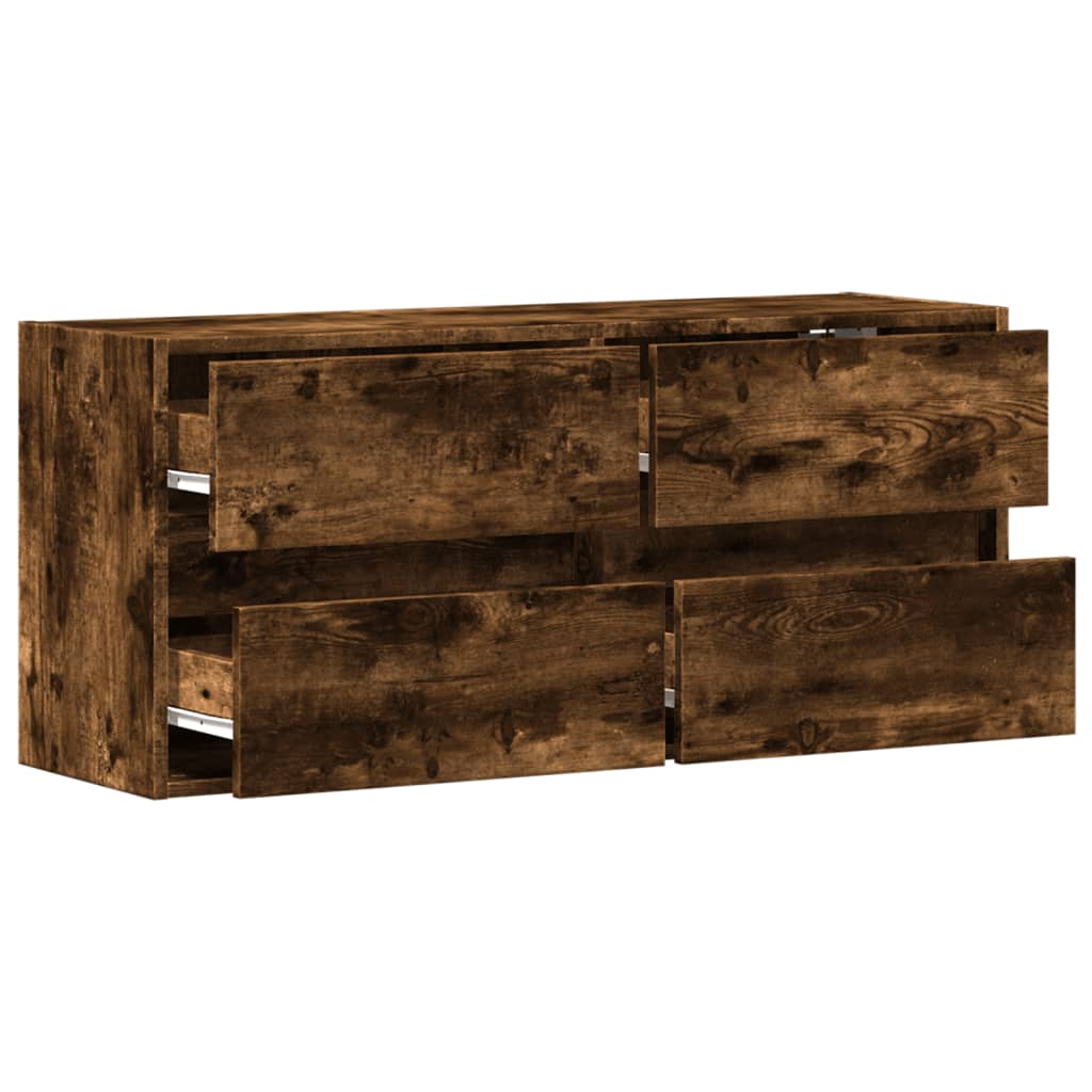 vidaXL Έπιπλο Τοίχου Τηλεόρασης με LED Καπνιστή Δρυς 100x31x45 εκ.