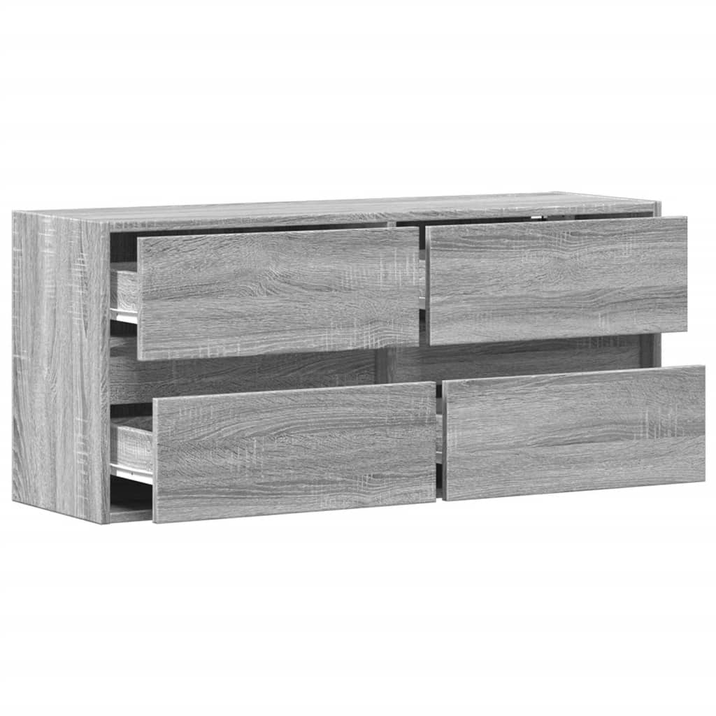 vidaXL Έπιπλο Τοίχου Τηλεόρασης με LED Γκρι Sonoma 100x31x45 εκ.