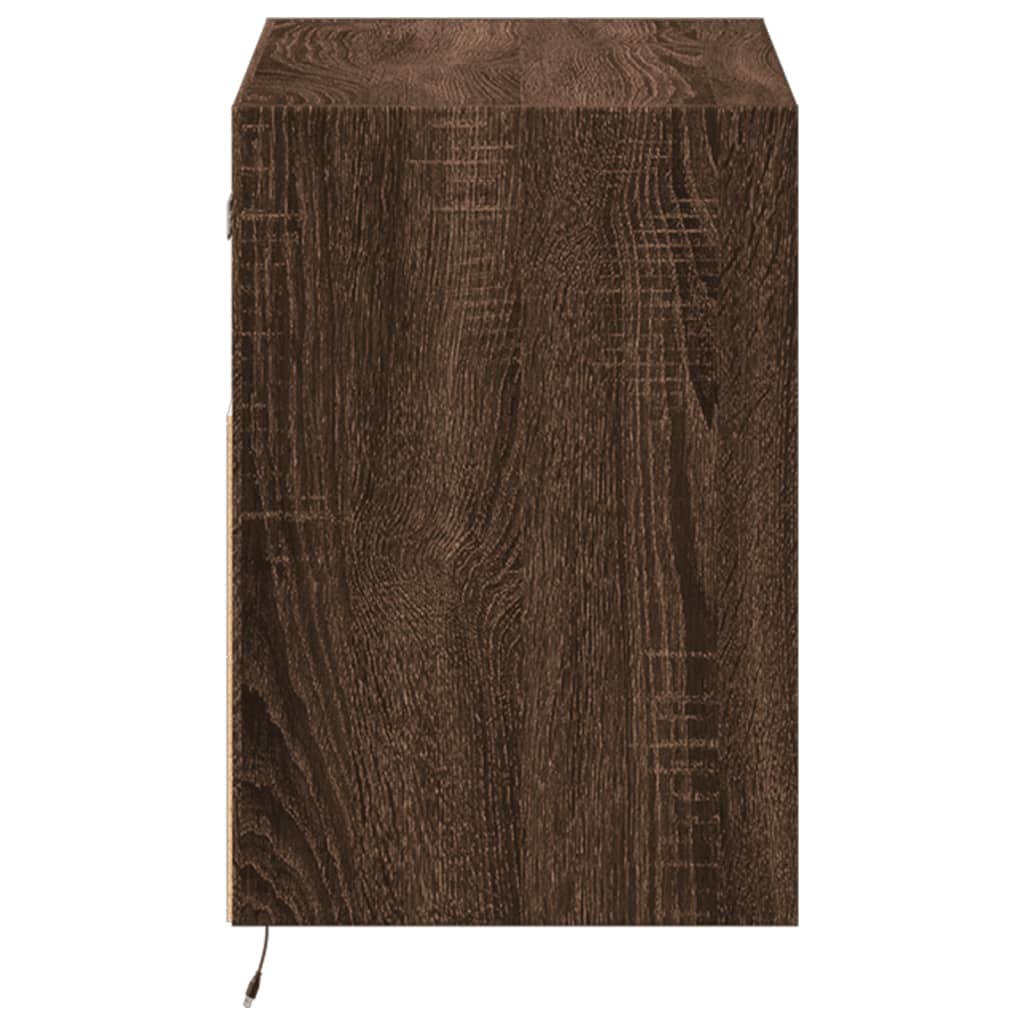 vidaXL Έπιπλο Τοίχου Τηλεόρασης με LED Καφέ Δρυς 80x31x45 εκ.