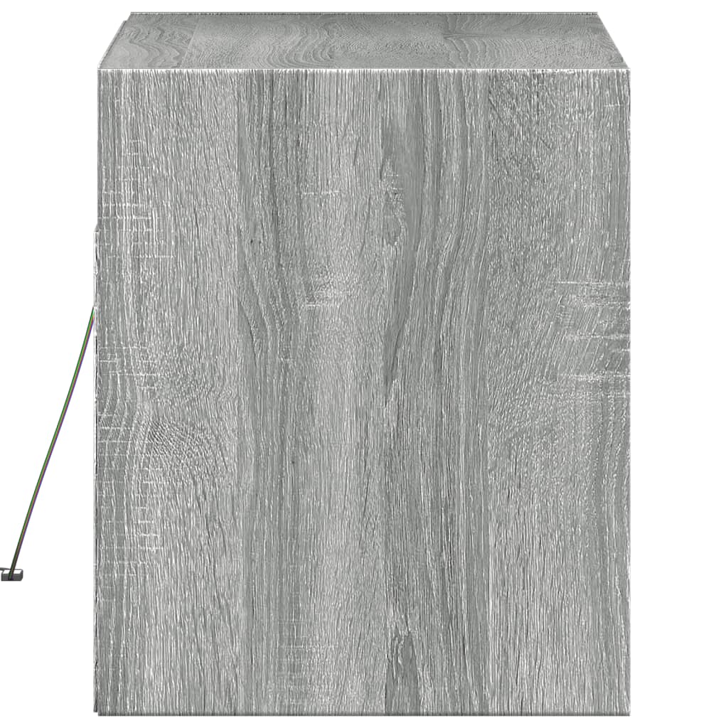 vidaXL Έπιπλο Τοίχου Τηλεόρασης με LED Γκρι Sonoma 80x31x38 εκ.