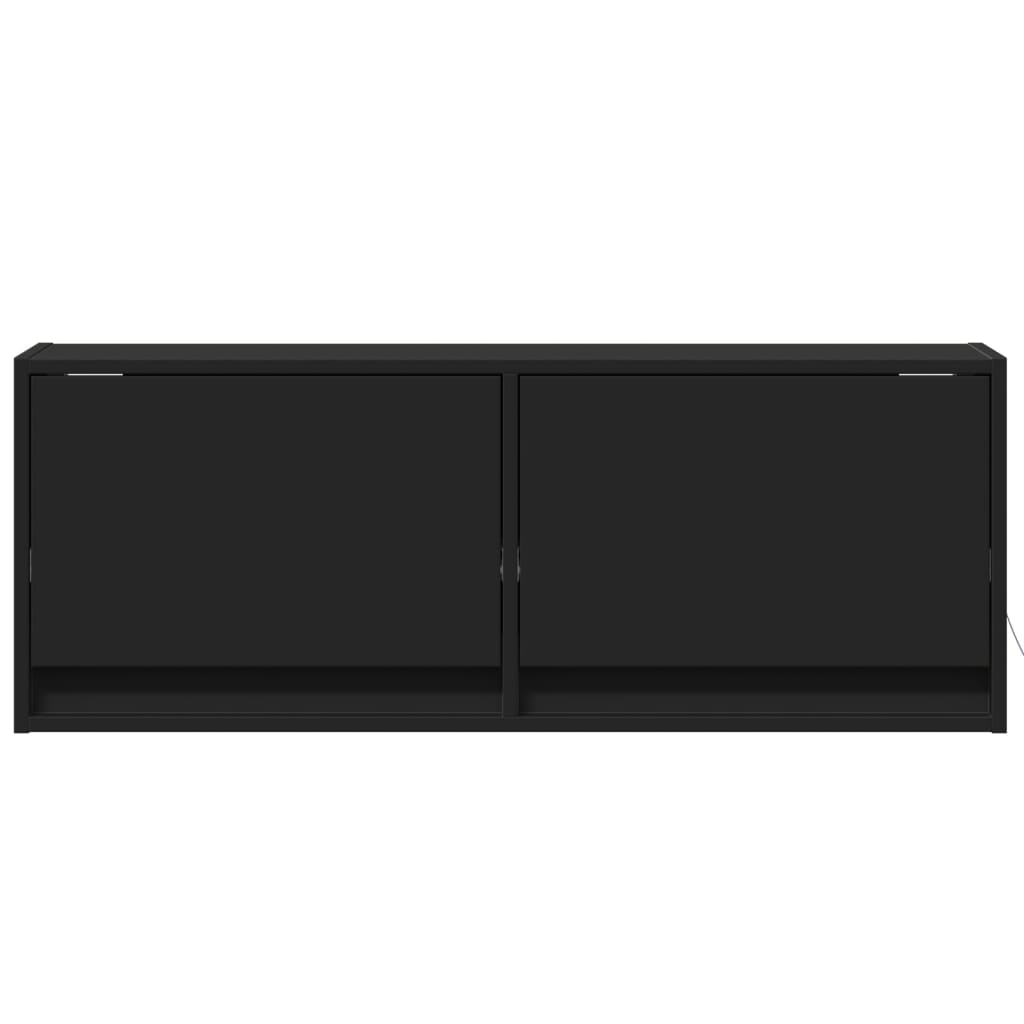 vidaXL Έπιπλο Τοίχου Τηλεόρασης με LED Μαύρο 100x31x38 εκ.