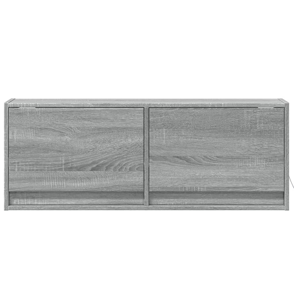 vidaXL Έπιπλο Τοίχου Τηλεόρασης με LED Γκρι Sonoma 100x31x38 εκ.