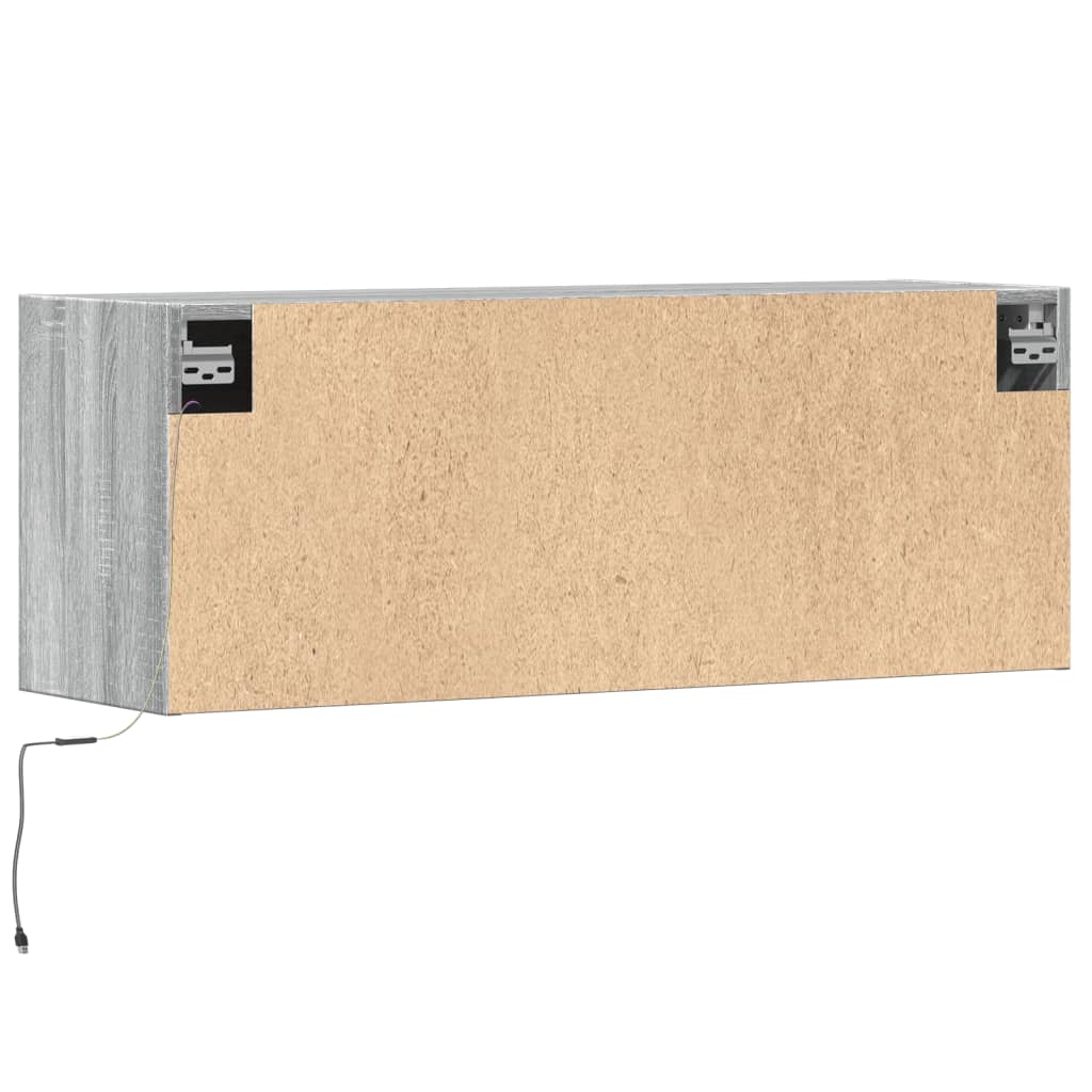 vidaXL Έπιπλο Τοίχου Τηλεόρασης με LED Γκρι Sonoma 100x31x38 εκ.