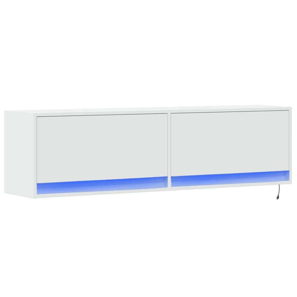 vidaXL Έπιπλο Τοίχου Τηλεόρασης με LED Λευκό 140x31x38 εκ.