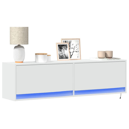 vidaXL Έπιπλο Τοίχου Τηλεόρασης με LED Λευκό 140x31x38 εκ.