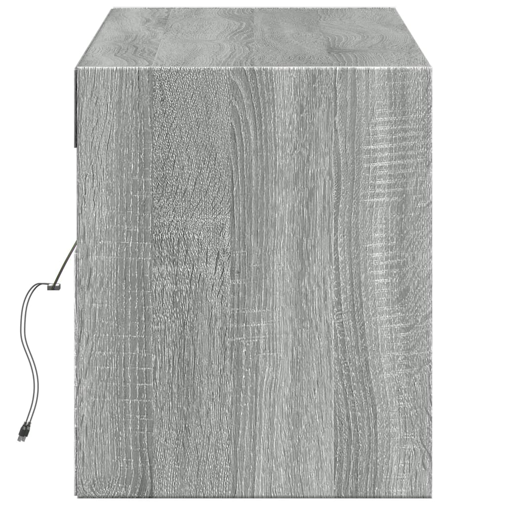 vidaXL Έπιπλο Τοίχου Τηλεόρασης με LED Γκρι Sonoma 140x31x38 εκ.