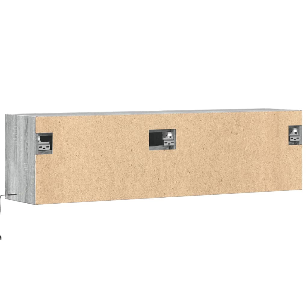 vidaXL Έπιπλο Τοίχου Τηλεόρασης με LED Γκρι Sonoma 140x31x38 εκ.