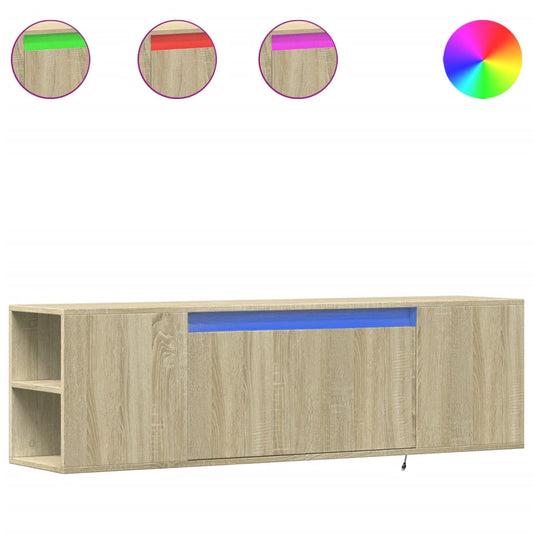 vidaXL Έπιπλο Τοίχου Τηλεόρασης με LED Sonoma Δρυς 135x31x39,5 εκ.