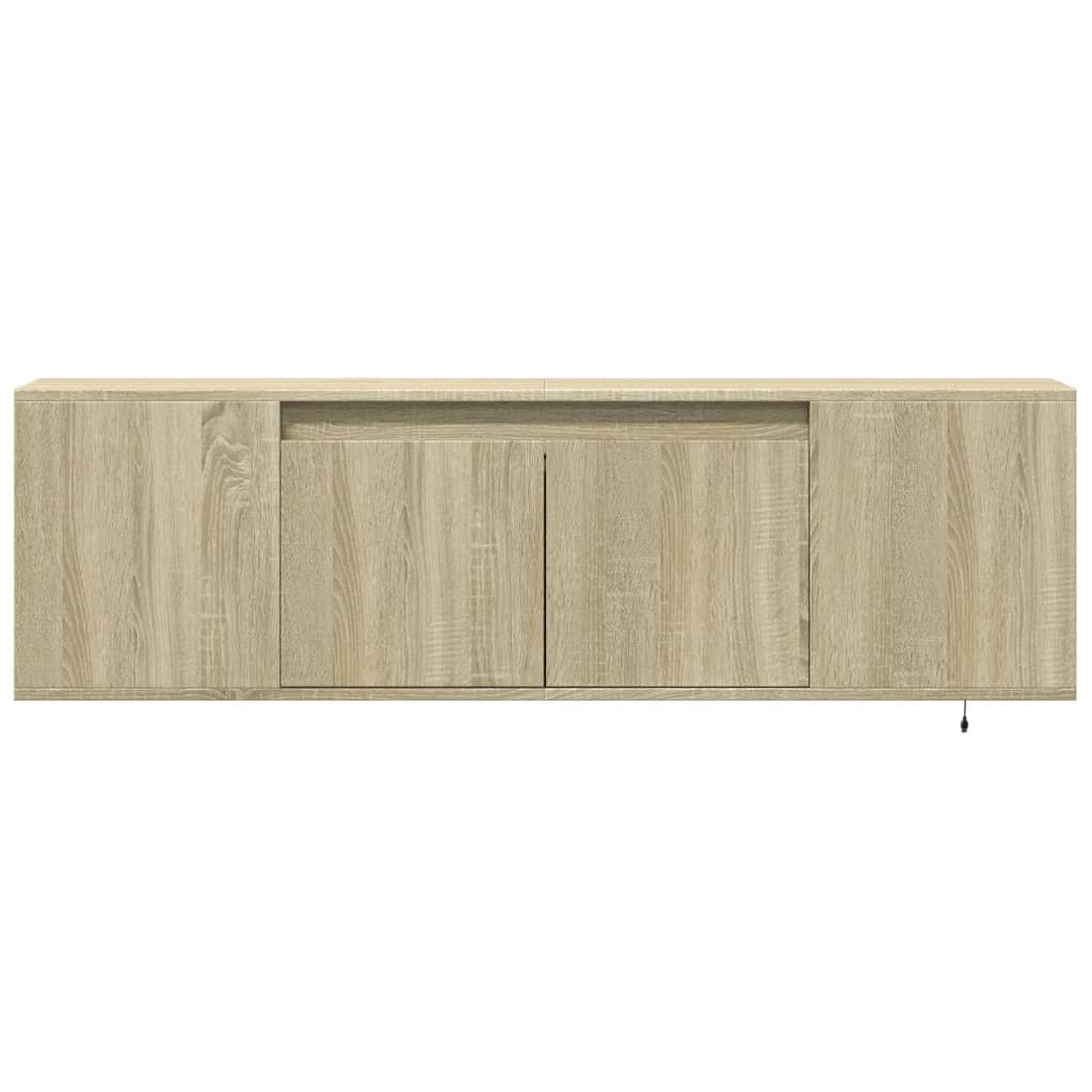vidaXL Έπιπλο Τοίχου Τηλεόρασης με LED Sonoma Δρυς 135x31x39,5 εκ.
