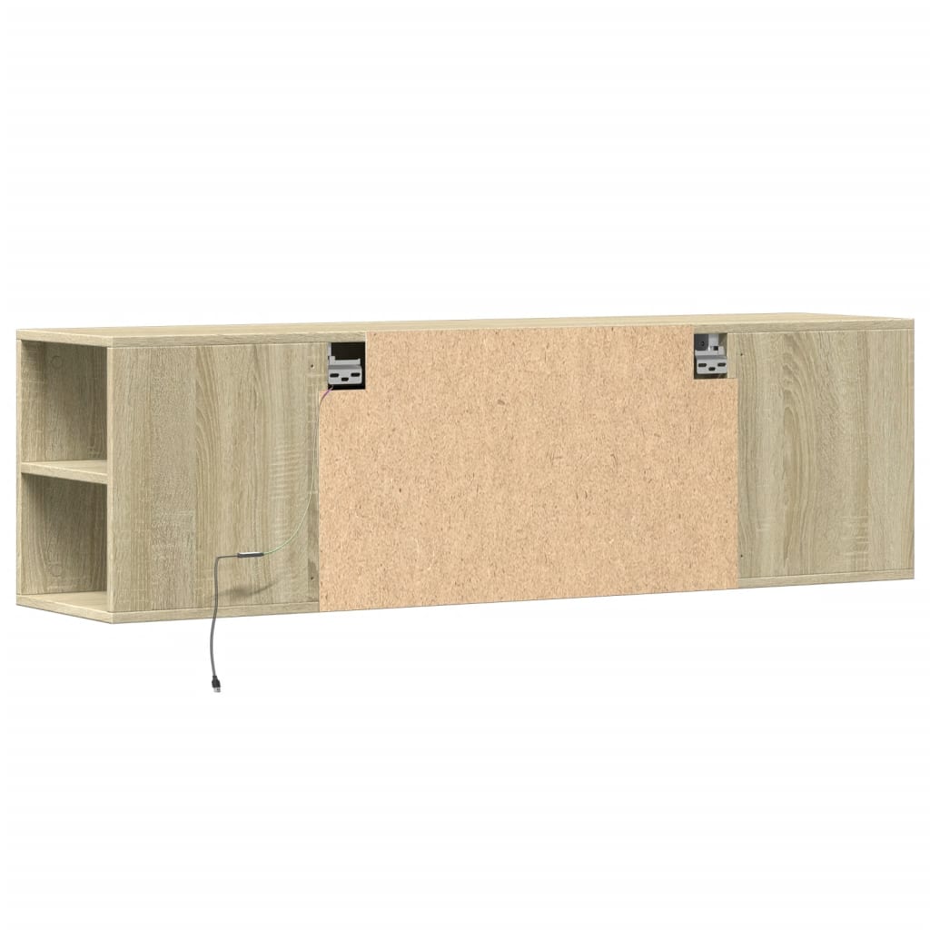vidaXL Έπιπλο Τοίχου Τηλεόρασης με LED Sonoma Δρυς 135x31x39,5 εκ.
