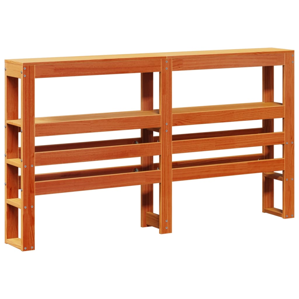 vidaXL Πλαίσιο Κρεβατιού Κεφαλάρι Καφέ Κεριού 120x190 εκ. Μασίφ Πεύκο