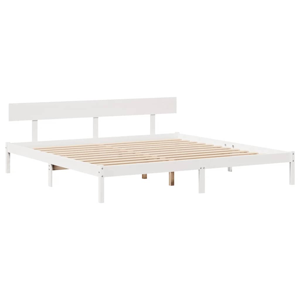 vidaXL Σκελετός Κρεβ. Χωρίς Στρώμα Λευκό 180x200 εκ Μασίφ Πεύκο