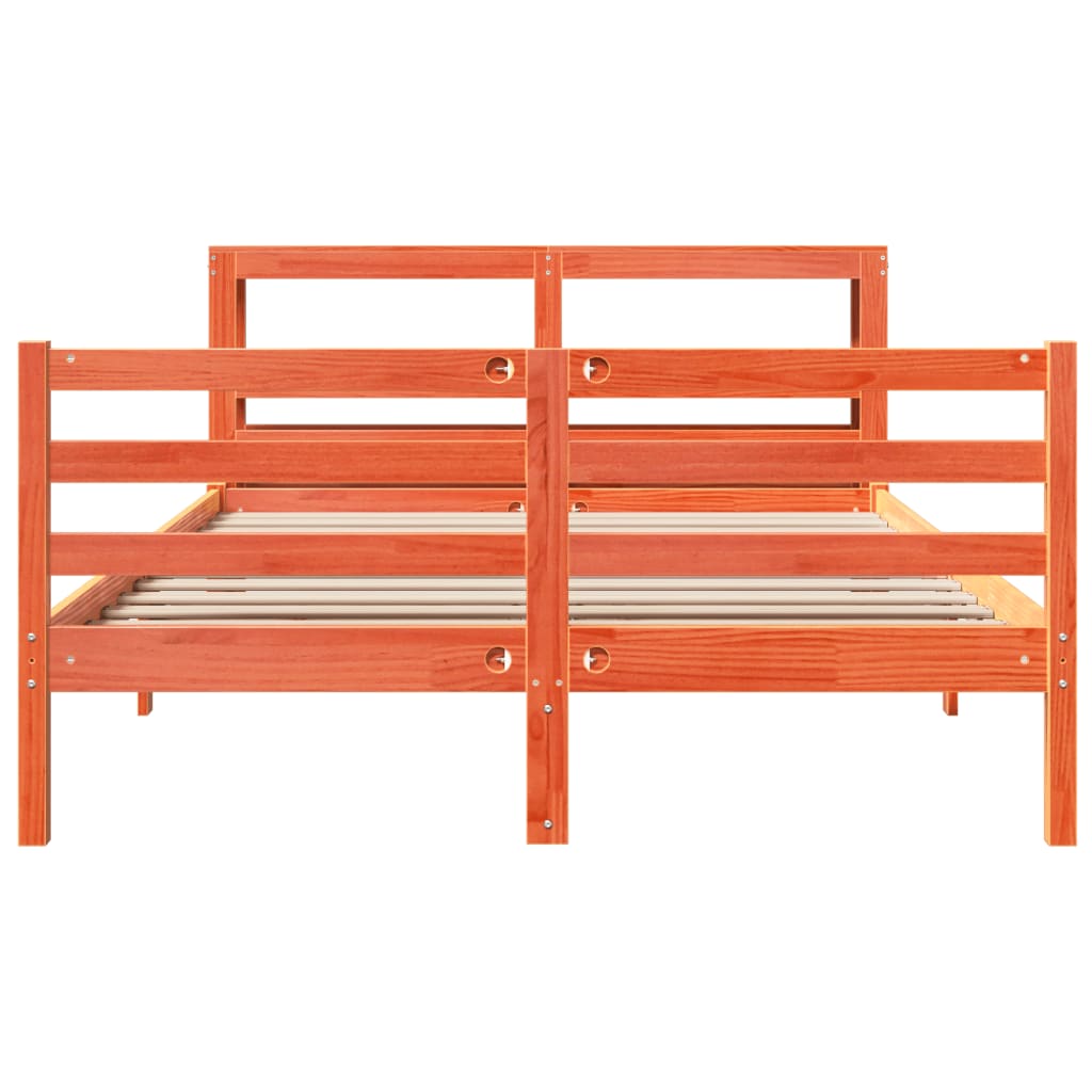 vidaXL Σκελετός Κρεβ. Χωρίς Στρώμα Καφέ Κεριού 150x200 εκ Μασίφ Πεύκο